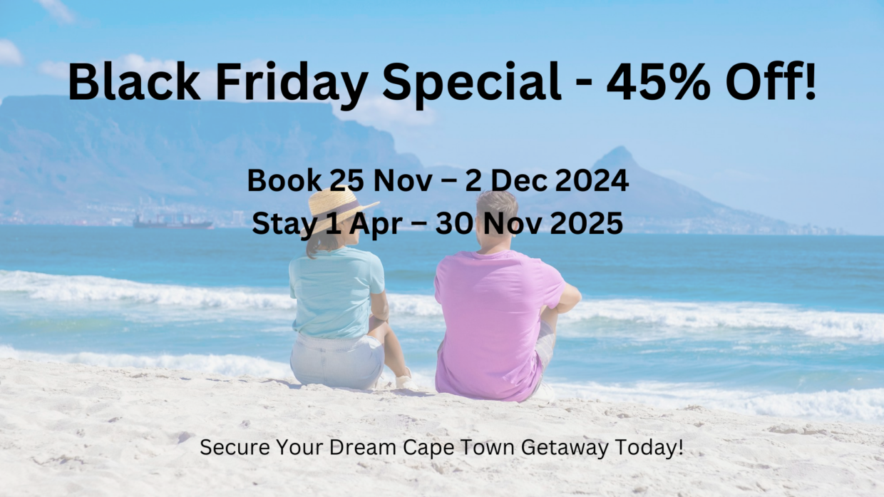 Shore2Please Black Friday Special Cape Town beach accommodation