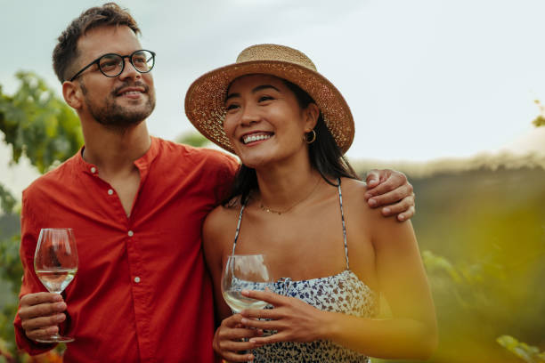 Couple enjoying beverage tasting